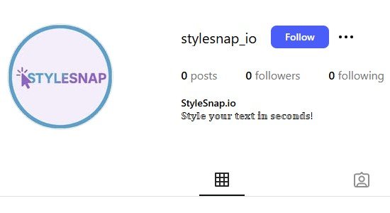 Instagram bio using double-struck Unicode text