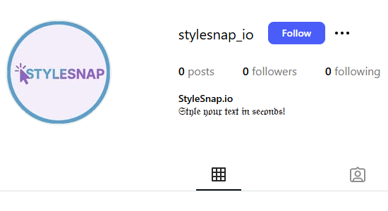 Instagram profile using Gothic Unicode text
