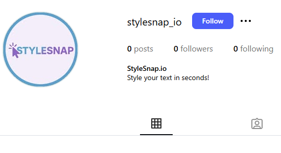 Instagram profile using monospace Unicode text