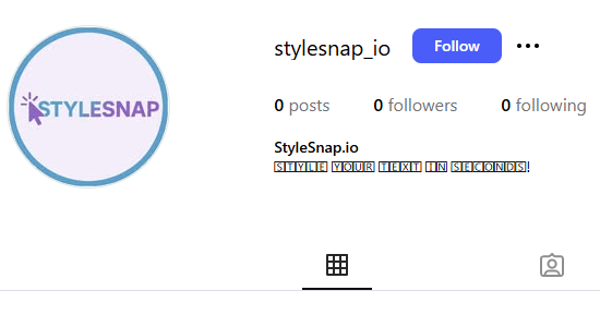 Instagram bio using squared Unicode text